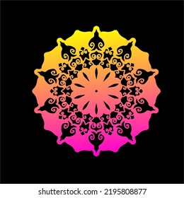 latest circle ornament with neon type