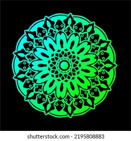 latest circle ornament with neon type