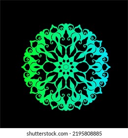 latest circle ornament with neon type