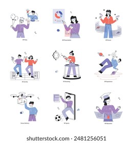 Latest Collection of AR and VR Linear Mini Illustrations 


