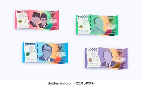 The latest collection of Indonesian rupiah banknotes, ranging from 1000 to 100000. suitable for advertising media, promotional materials, give away, and quizzes with prizes