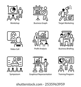 Latest Collection of Presentation and Briefing Line Icons 

