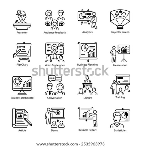 Latest Collection of Presentation Line Icons 

