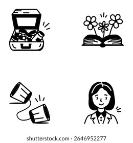 Latest Collection of School and Academy Hand Drawn Icons
