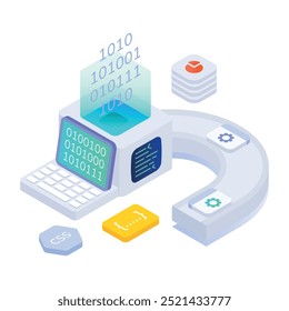 Última Colección de Iconos Isométricos de Ingeniería de Software 


