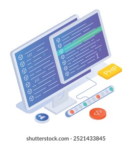 Última Colección de Iconos Isométricos de Ingeniería de Software 

