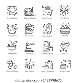 Latest Collection of Tidying Line Icons 

