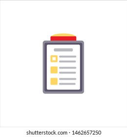 Latest color full flat icon of document with check list.