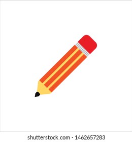 Latest color full flat icon of pencil.