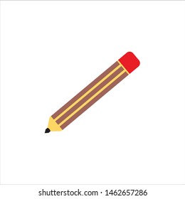 Latest color full flat icon of pencil.