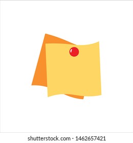Latest Colorful Flat icon of note pad paper hanging with thumb pin.