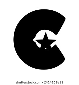 latest and cool style Luxury Flat Vector Logo Design Template Elements Letter Logo. Art style logo design for luxury corporate, personal branding. Letter C Creative letter C and star Abstract logo.
