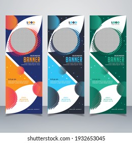 Latest, Corporate, attractive, Modern roll up or x banner Free Vector 2021