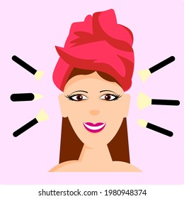 Neueste und kreative Make-up-Ikone von Make-up-Pinseln.