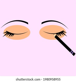 Latest and creative makeup icon of eye liner.