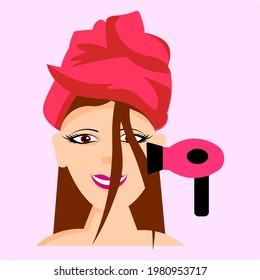 Latest and creative makeup icon of hair dryer.