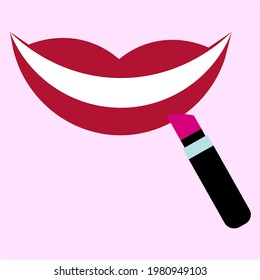 Latest and creative makeup icon of lipstick.