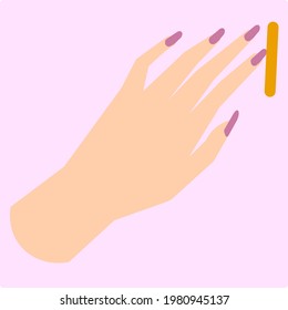 Latest and creative makeup icon of nail filer.