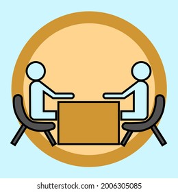 Latest, creative, trendy vector icon of meeting for web and mobile.