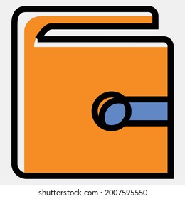 Icono vector más reciente, creativo y de moda de la cartera para web y móvil.