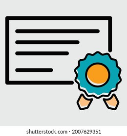 Icono vector más reciente, creativo, moderno de certificado para web y móvil.