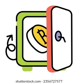Icono de doodle más reciente del casillero de bitcoin 