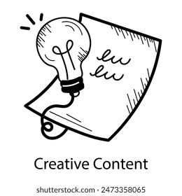 Latest doodle icon of creative content 