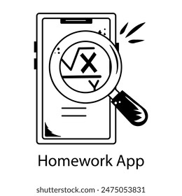 Latest doodle icon of a homework app 