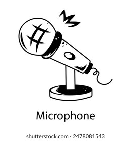 Latest doodle icon of a microphone 