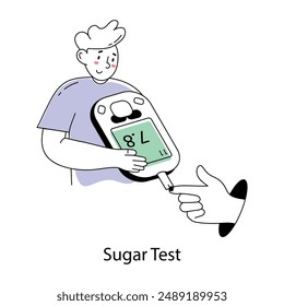 Latest doodle mini illustration of sugar test 