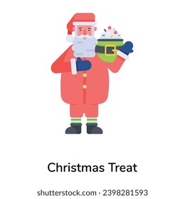 Latest flat character design of christmas treat 