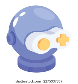 Latest flat icon of a gaming robot 
