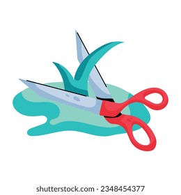 Latest flat icon of grass cutting 