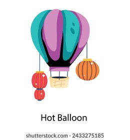 Último icono plano de globo caliente 