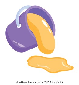 Latest flat icon of paint bucket 