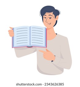 Latest flat illustration of open book 