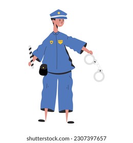 Latest flat illustration of policeman 