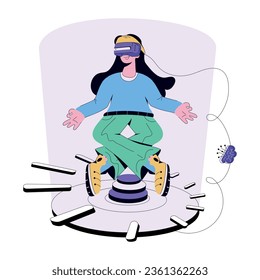 Latest flat illustration of vr experience 