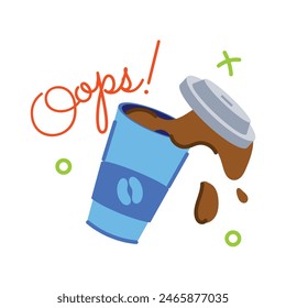 Última pegatina plana de derrame de café 