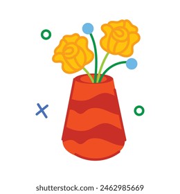 Última pegatina plana de florero 