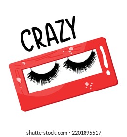 Latest flat sticker icon of eyelashes