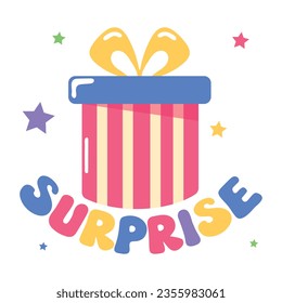 Latest flat sticker of surprise gift