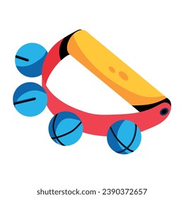 Icono de estilo plano más reciente de la pandereta de mano