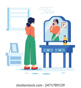 Latest flat style illustration of self love 