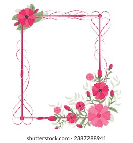 Latest floral love frame design vector