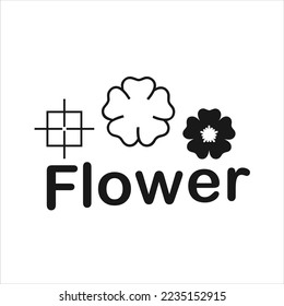 latest flower of the year vector logo design