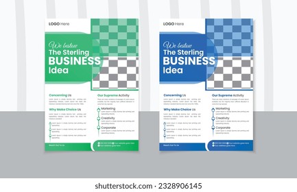 Latest flyer design corporate use A4 vector poster and flyer modern design template.