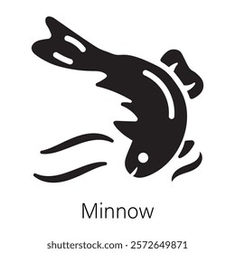 Latest glyph icon of a minnow 