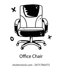 Latest glyph icon of an office chair 