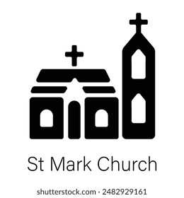 Latest glyph icon of st mark church 